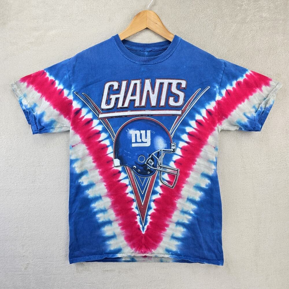 Vintage New York Giants Shirt Mens Medium Blue Tye Dye NFL Football Y2K
